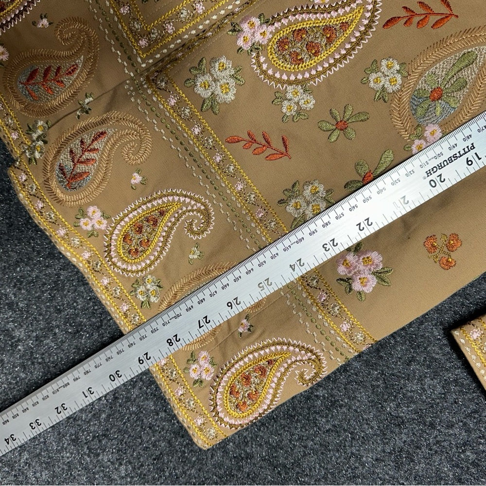 Vintage tan heavily embroidered paisley jacket wedding cowgirl western boho - Picture 8 of 9